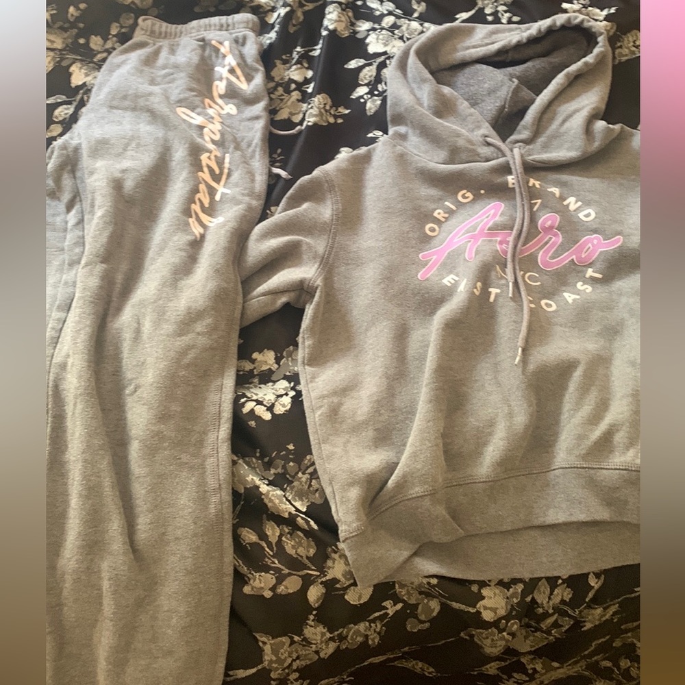 Aeropostale sweatpants and hoodie.